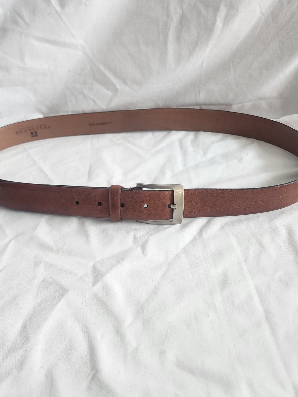 Trafalgar Mens Leather Belt Size 40 Brown Alfonso Italian Leather Casual